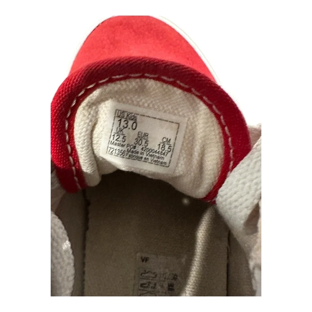 Vans‎ Off The Wall Shoes Red And White Sneakers Youth Kids Size 13 Canvas EUC